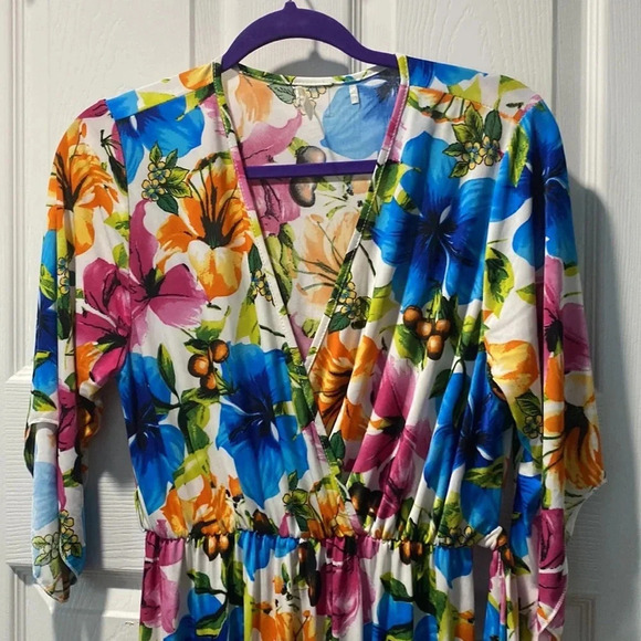 Long Floral Maxi Dress  by Seven Island - Size Large - Picture 4 of 11